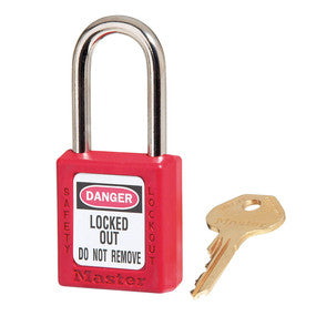 Padlock Lockout 0410 Zenex 38/44mm Red KA Pk 8 453131 0410REDKA8