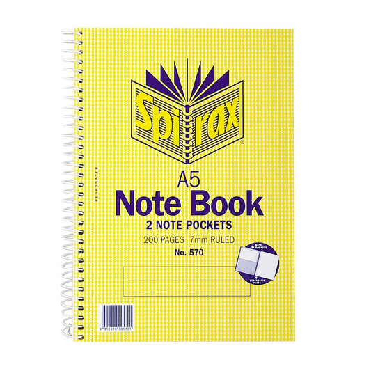 Notebook A5 Pocket Spiral Bound 200 Page 178813 56570