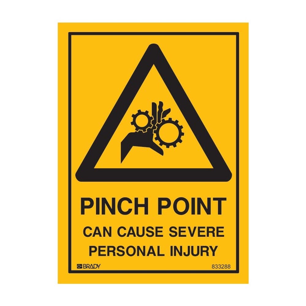 Sign 'pinch Point Can Cause Severe Injury' 125x90mm Sticker Pk5 179399 833288