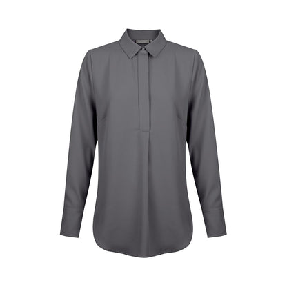Top Quinn Soft Long Sleeve 1/2 Placket Charcoal Gloweave 10 Charcoal 1797WL-CHA-10_40075544_1797WL-CHA-10