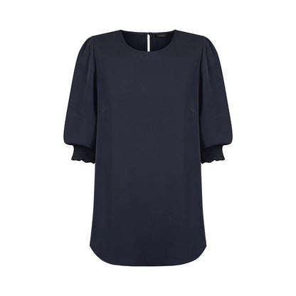 Blouse Womens 3/4 Sleeve Shirred Cuff 10 Navy 40061781 1799WZ-NAV-10