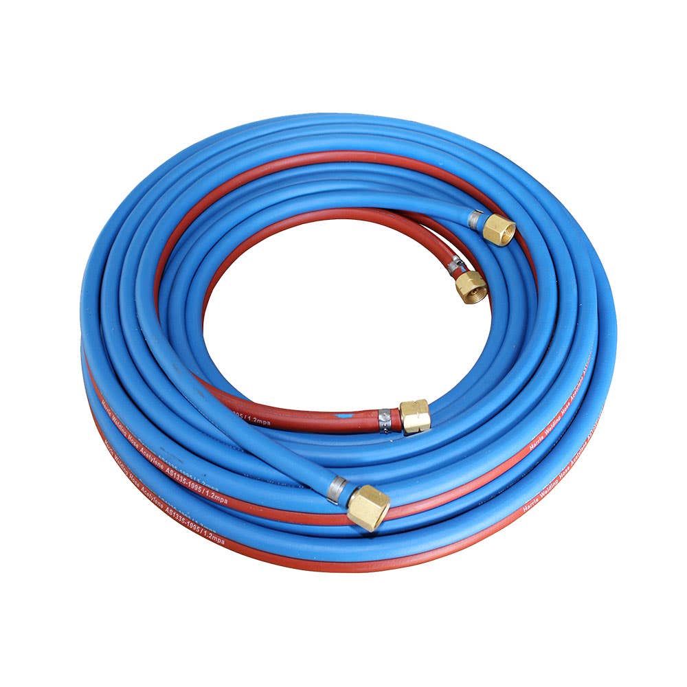 Harris Oxy/Acet Twin Welding Hose Fitted Assembly 6mm x 10m 180069 6RBTH10M+F