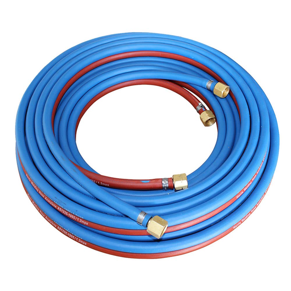 Harris Oxy/Acet Twin Welding Hose Fitted Assembly 6mm x 15m 180071 6RBTH15M+F