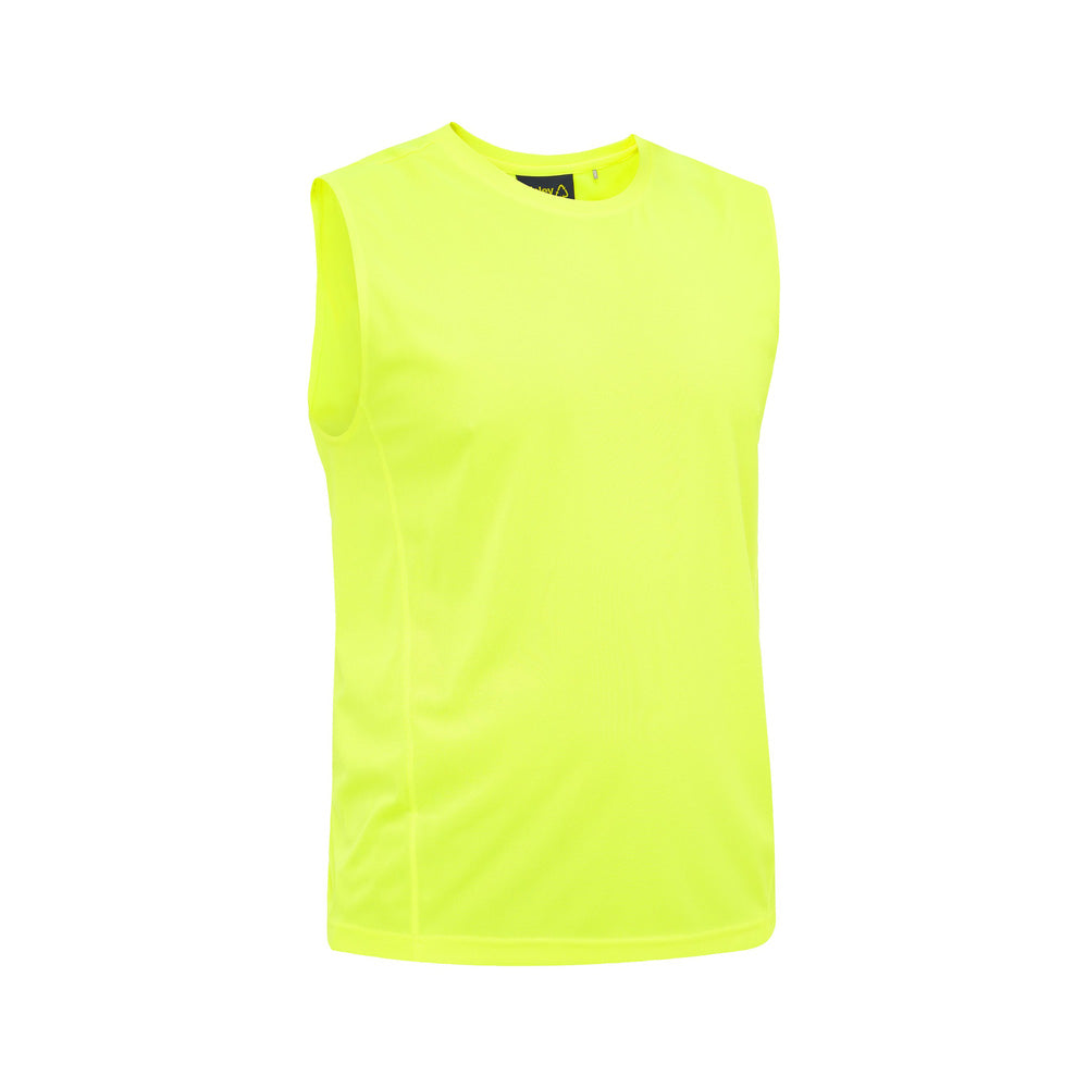 Tank Recycled Muscle Poly 140gsm Yellow S Bisley_40114297_BK0440_BF51S