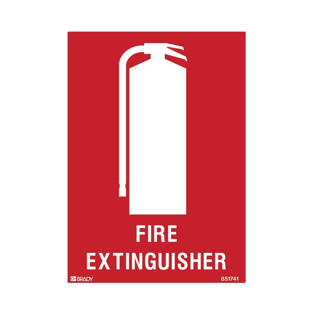 Label Fire Extiguisher 90 X 125mm White/Red Pk 5 185608 851741