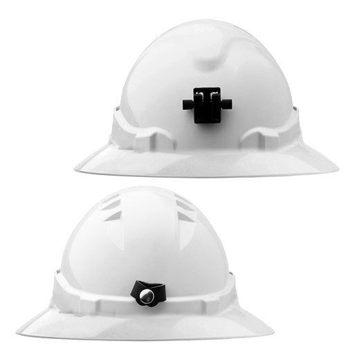 V6 Hard Hat Unvented Full Brim + Lamp Bracket Ratchet Harness White 432421 HH6FBLB-W