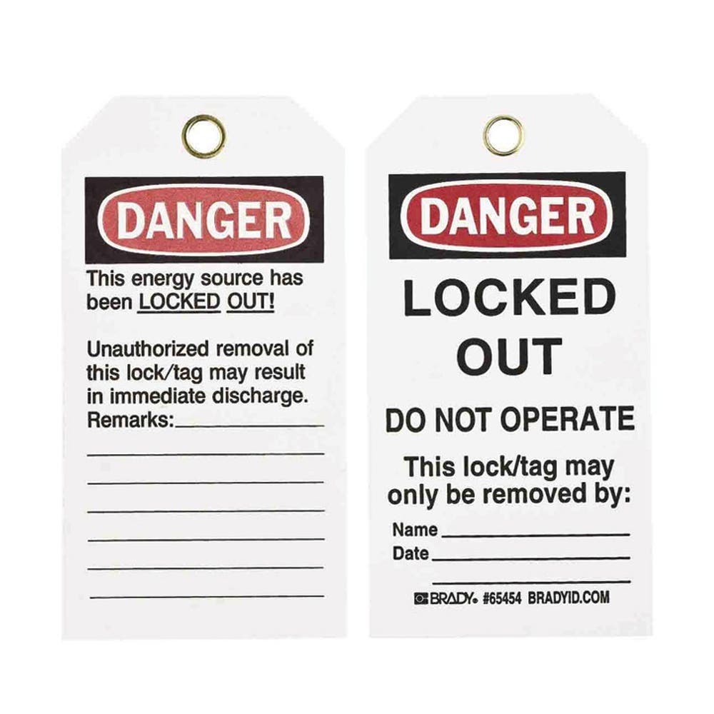 Tag Lockout Danger Locked Out Do Not Operate Black Red White Pk 25 192134 66084