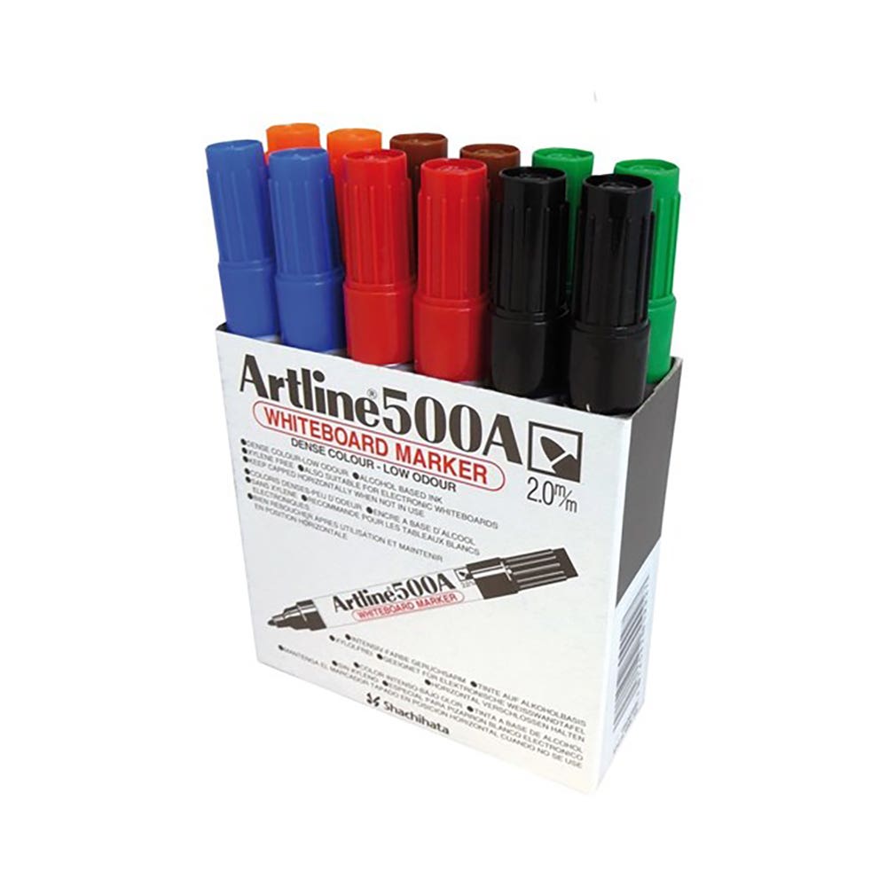 Marker Whiteboard Assorted Colours Pk 12 500A Artline 192301 150041