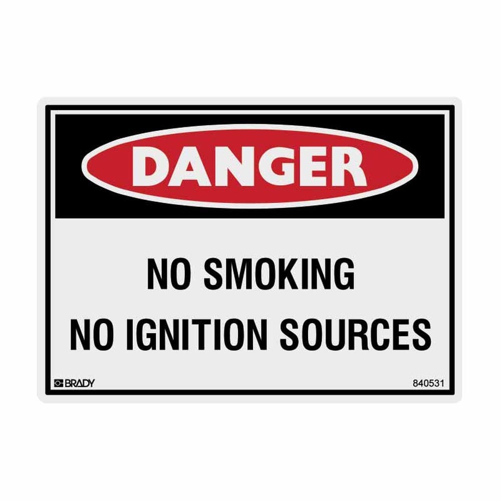 Sign DANGER NO SMOKING NO IGNITION SOURCES 300 X 450mm Metal 193942 840527