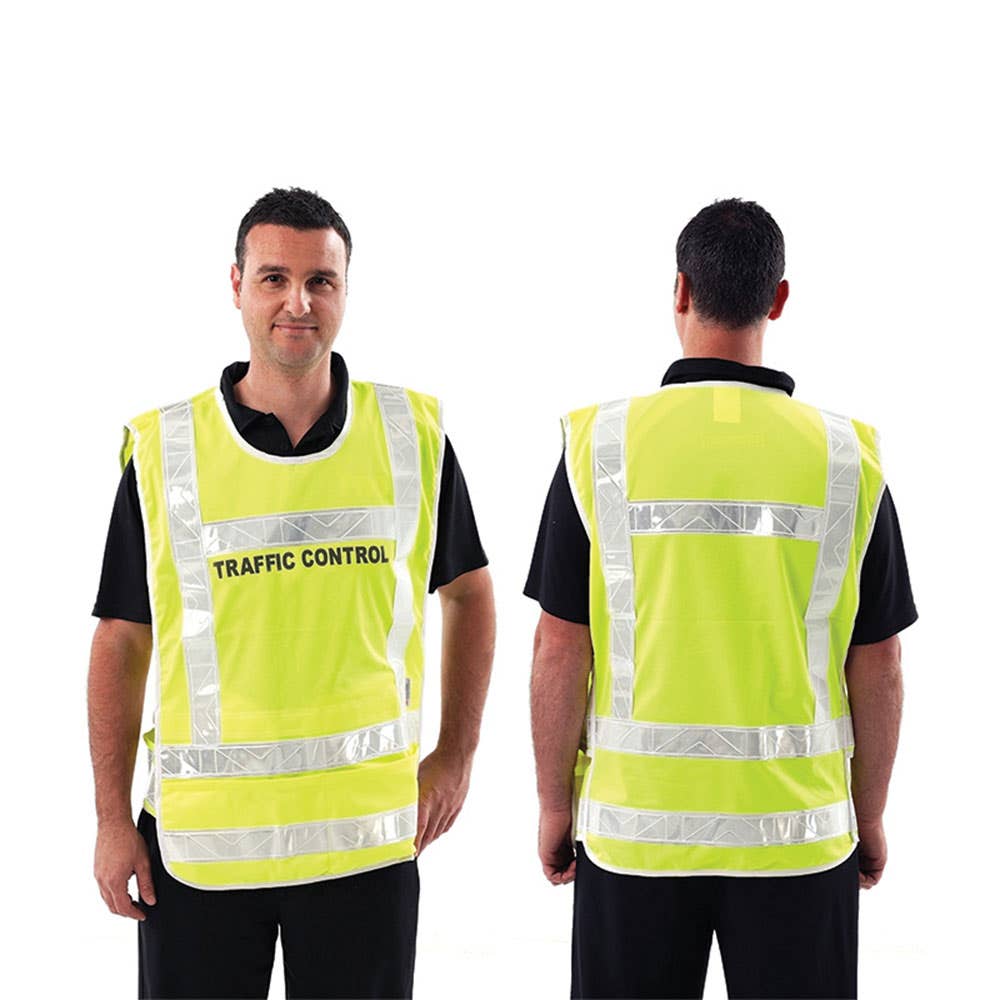 Vest Safety Traffic Control Hi-Vis Taped_SVYC