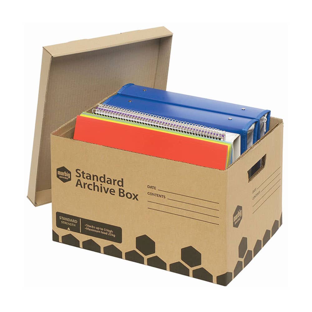 Box Archive Cardboard 420 X 315 X 260mm Standard Enviro Marbig Pk 10 90910600 80125FOW