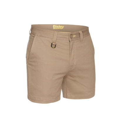 Short Shorts 92R Khaki Stretch Cotton Drill 280gsm Work Bisley_493102_BSH1008_BCDRR92