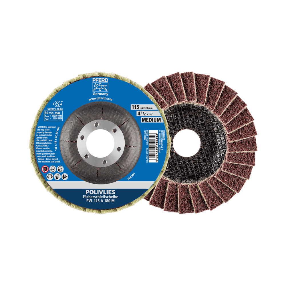 POLIVLIES flap disc PVL aluminium oxide dia. 115 mm hole 22.23 mm A180M_40108347_44694102