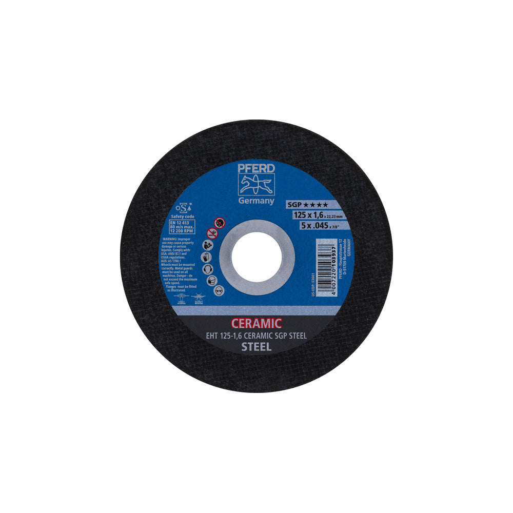Cut-off wheel EHT 125x1.6x22.23 mm flat CERAMIC Special Line SGP STEEL_40108527_61312516