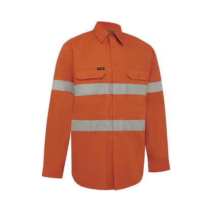 Shirt L/S Cotton Drill 155gsm 3M Tape Hi Vis ORANGE  2XL  2013 Workit_405252_2013O2XL