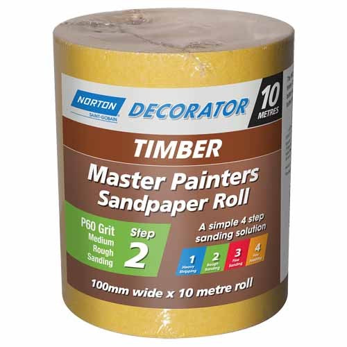 Sandpaper Painters Roll 100mm x 32m x 60G Norton 92750005 66623320825