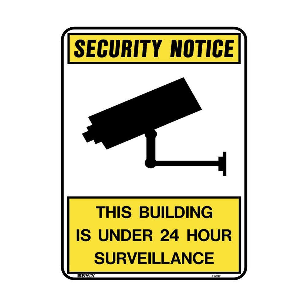 Sign SECURITY NOTICE BUILDING UNDER 24HR SURVEILLANCE 300X450MM Poly 202306 843434