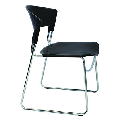 Rapid Zola Breakout Chair Chrome Sled Base Black 1027915 ZOLA