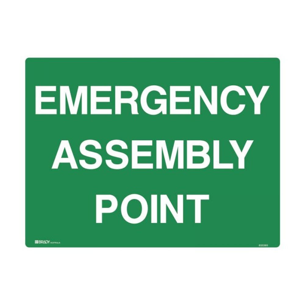 Sign EMERGENCY ASSEMBLY POINT 300 X 450 Poly 207245 847173
