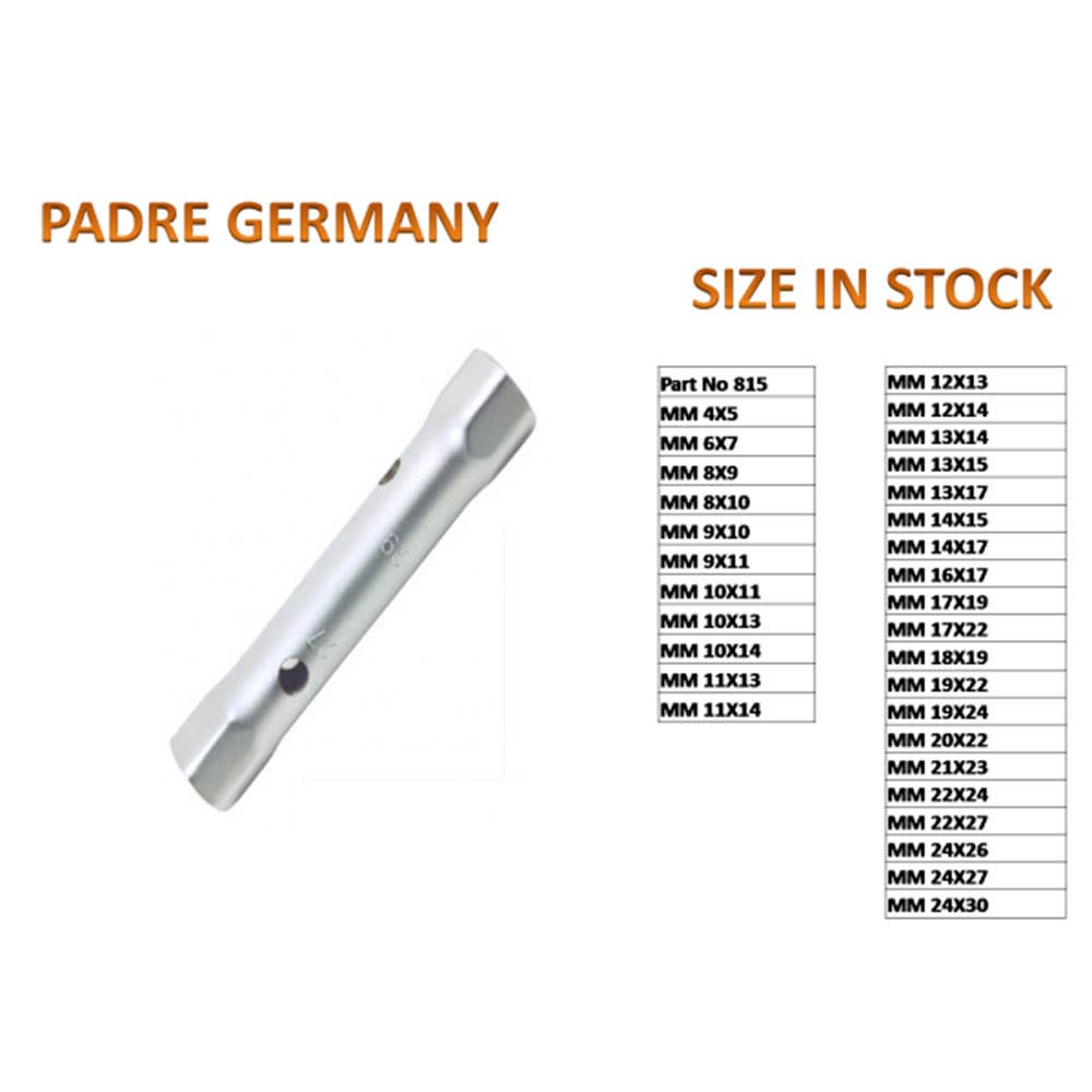 Spanner Tube 815 Padre 17 x 19mm 2101010 2101010