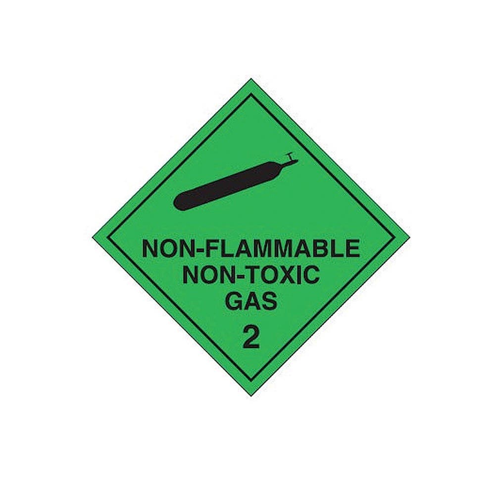 Sign ' Non-Flammable Non-Toxic Gas 2' Self Adhesive 250x250mm 835482 Brady 210807 835482