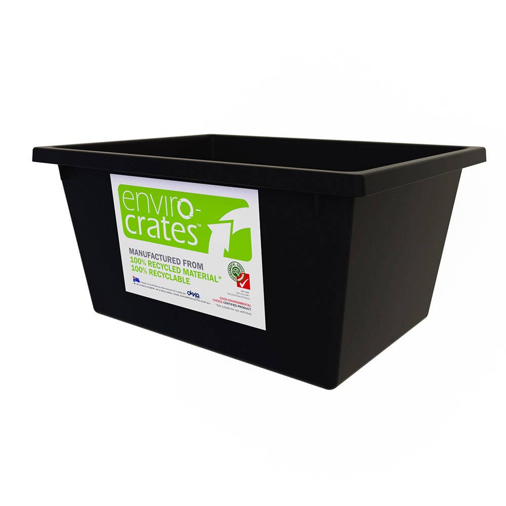 Crate Recycled Polypropylene Nestling 22ltr Black A+ Plastics 211031 AP4DEEPREC