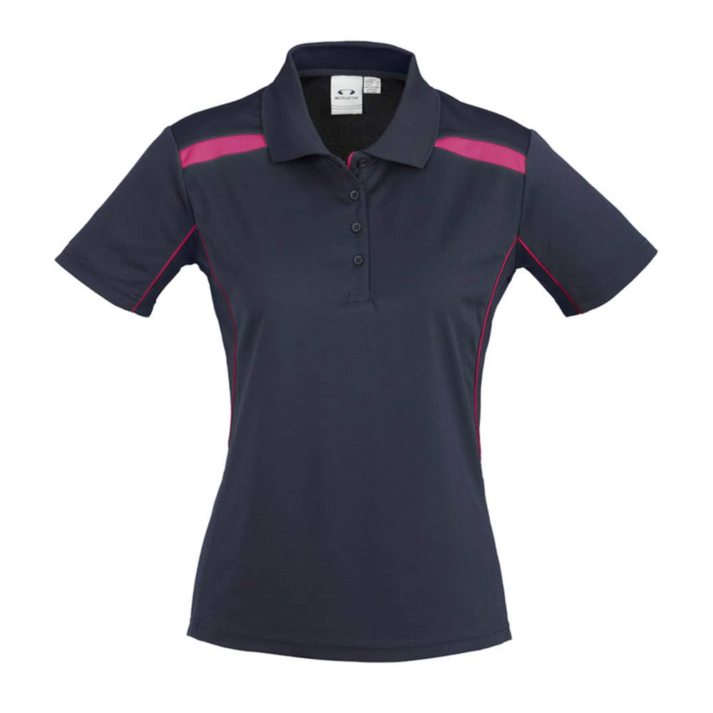 Shirt Polo Womens S/S Polyester Biz Cool United Navy/Magenta 12  Biz 431183 P244LS-NAV/MAG-12