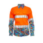 21529 Women's Orange/Snazzy Hi-Vis Drill Taped Shirt 150gsm 21529