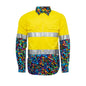 21543 Yellow/Pearler Hi-Vis Drill Taped Shirt 150gsm 21543