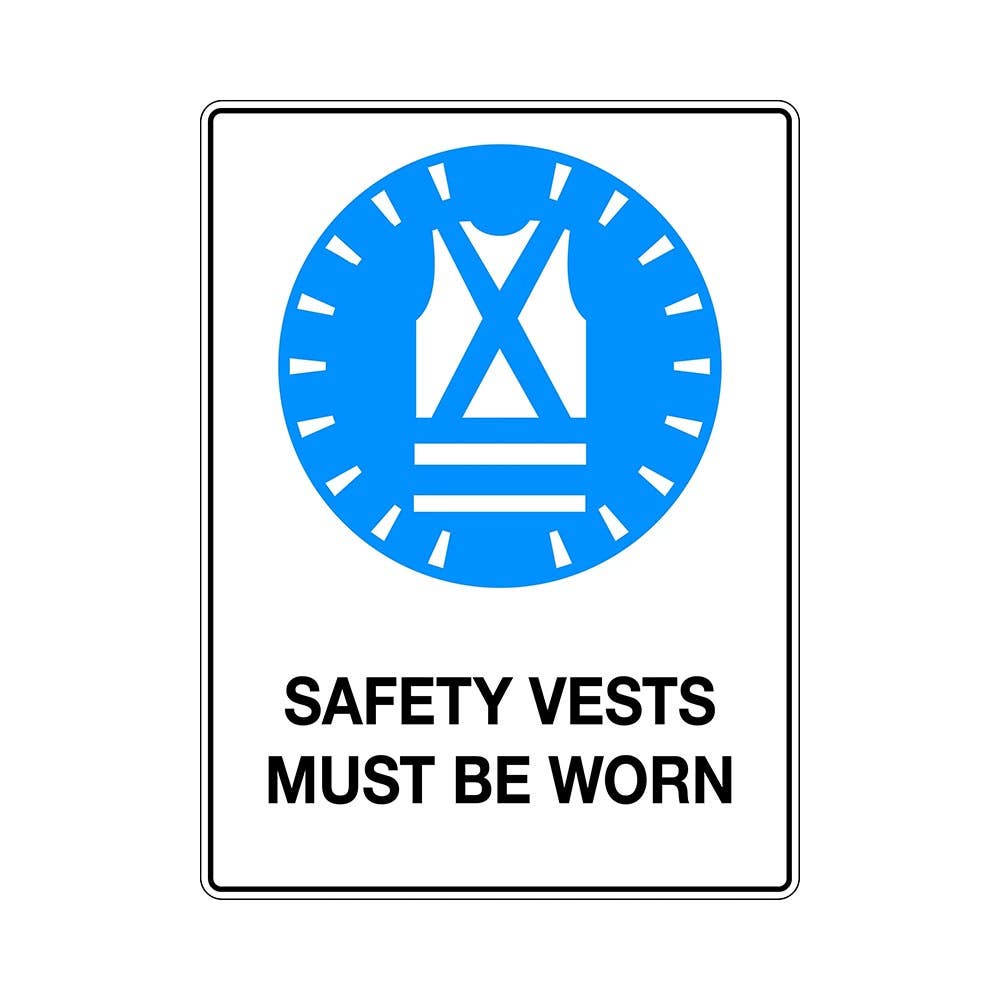 Sign SAFETY VESTS MUST BE WORN 450 X 300mm Metal_217461_114lsm