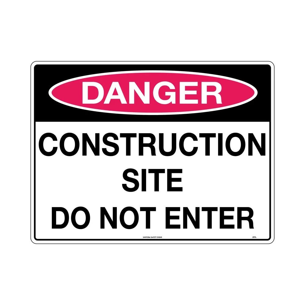 Sign DANGER CONSTRUCTION SITE DO NOT ENTER 600 X 450mm Metal_436705_217LM