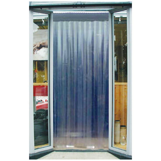 Fly Strip Door Curtain  HD Clear PVC 1mm Wood Trim 900 x 2000mm 21809002 DC10