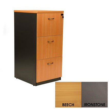 Rapid Filing Cabinet 3 Drawer Lockable Beech / Ironstone_30286300_C3FC B/I
