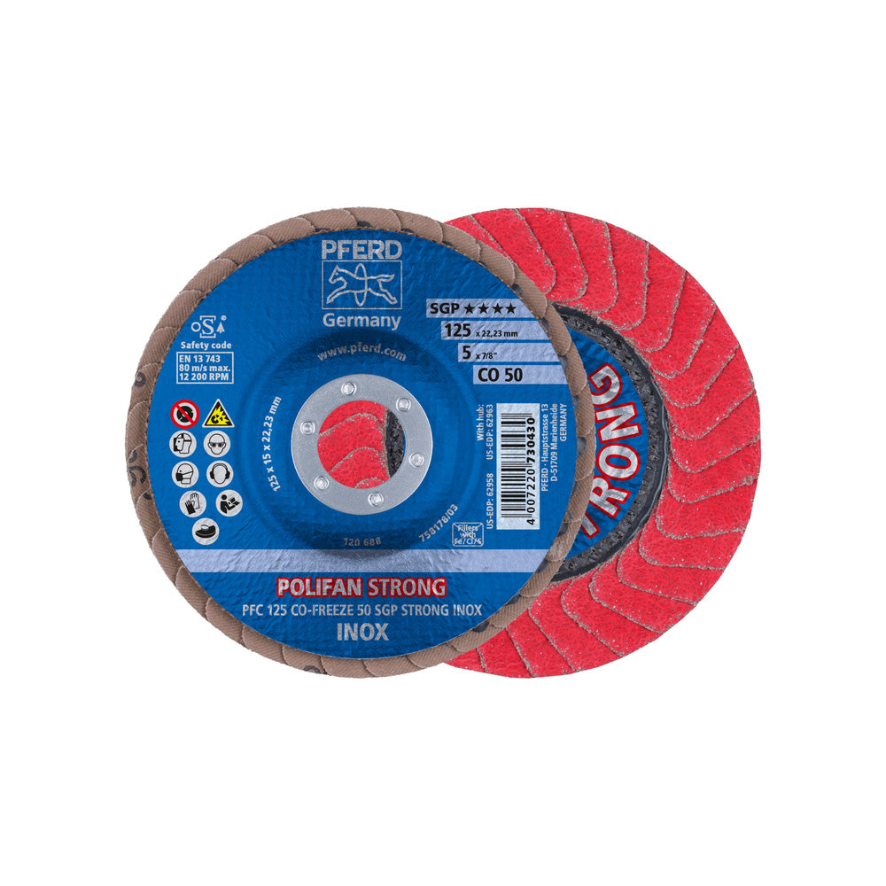 POLIFAN STRONG flap disc PFC 125x22.23mm conical CO-FREEZE 50 SGP INOX SS_40108570_67789125