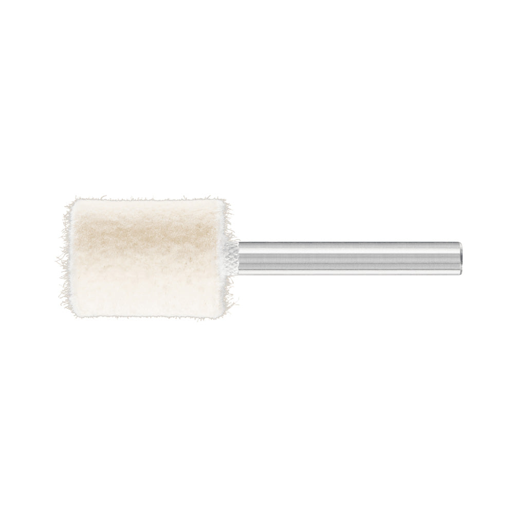 Medium-hard felt polishing points cylind shape w/end hole 20x25mm shank 6m_40108200_44101701