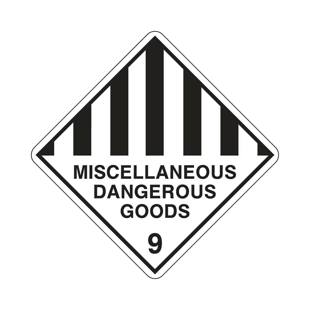Sticker MISCELLANEOUS DANGEROUS GOODS 9 Diamond 250 X 250mm_224238_DGMDG2525A