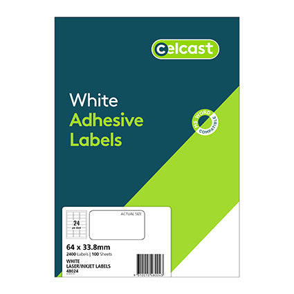 Celcast Labels Laser DL24 64x33.9mm 24up White Box 100_22490200_41807