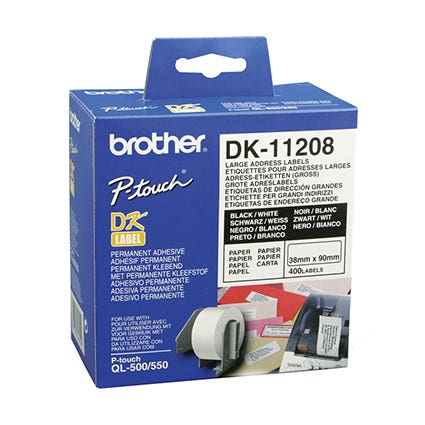 Brother DK-11208 Label Large Address 38X90 White 400 22782400 BDK11208
