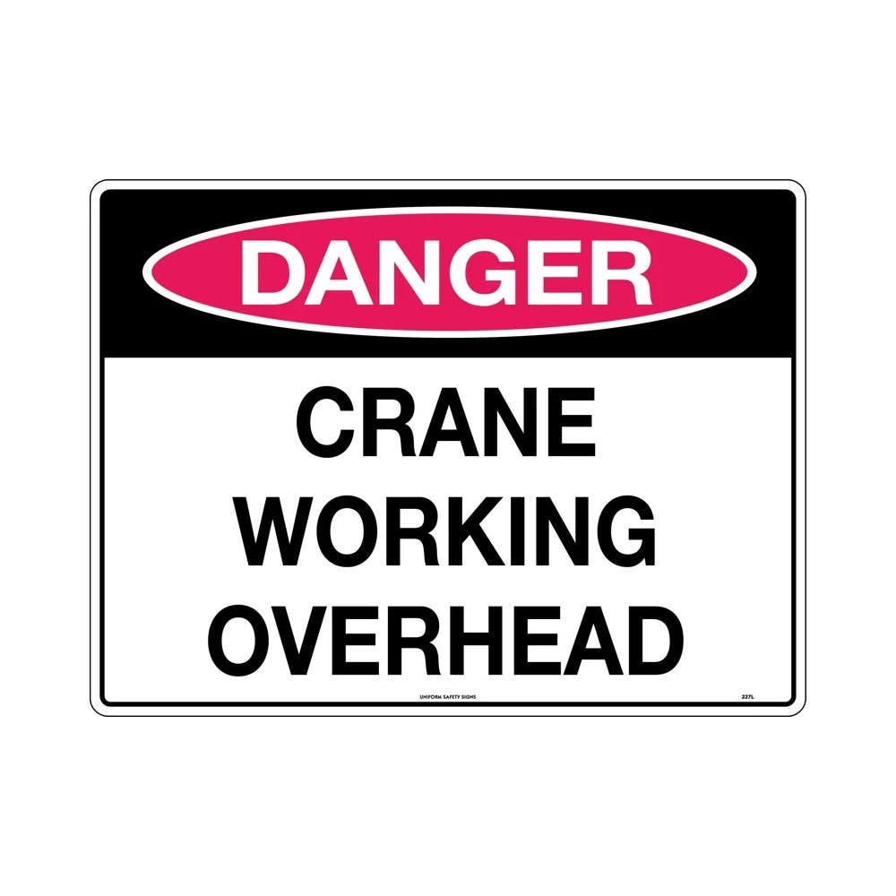 Sign Metal 'Danger Crane Working Overhead' 600x450mm_40017495_227LM