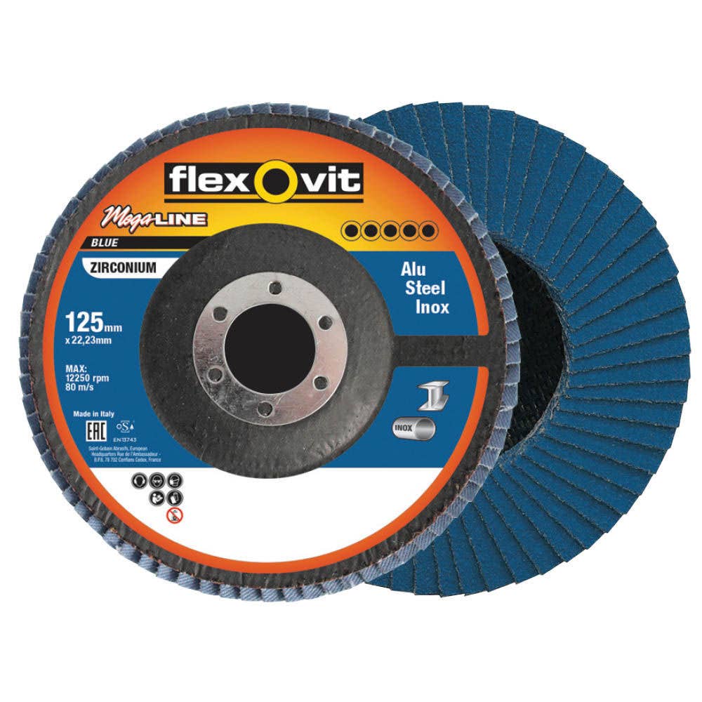 Disc Flap Zirconia 125 X 22mm 40G Flexovit 229526 78072761220