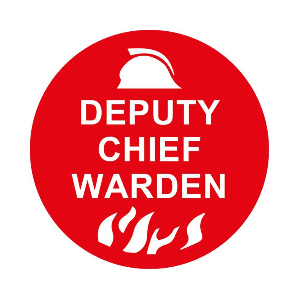 Sticker Deputy Chief Warden Pictogram 50mm Dia Pk 12_229621_532RA