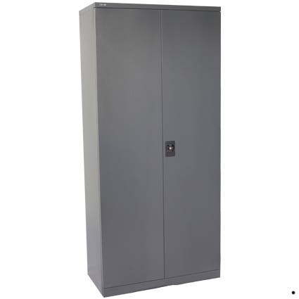 Go Metal Stationery Cupboard 2000H X 910W X 450D Assembled 4 Shelves Graphi 9013021 GC20 GR