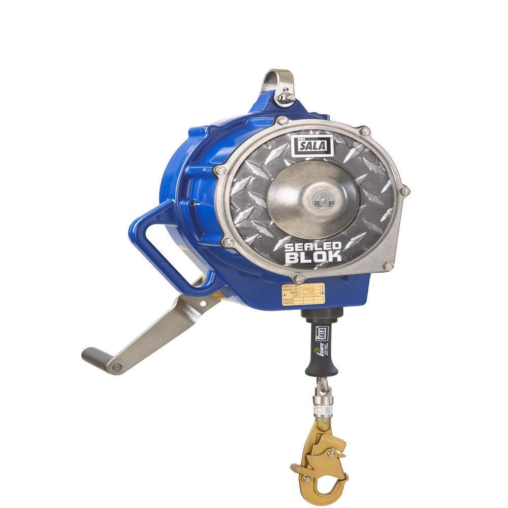 Sealed-Blok&trade; Emergency Retrieval Self Retracting Lifeline with Winch & Snap Hook 40m_230403_7012819043