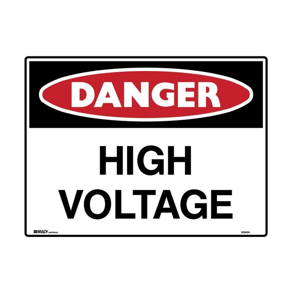 Danger Sign - High Voltage 300x450mm Metal Brady 240201 842165