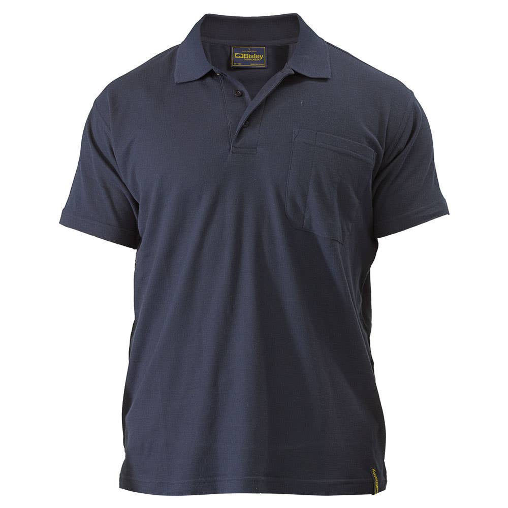 Shirt Polo S/S Poly/Cotton Pique Knit 180gsm Navy 3XL Bisley 40007765 BK1290 BPCT3XL