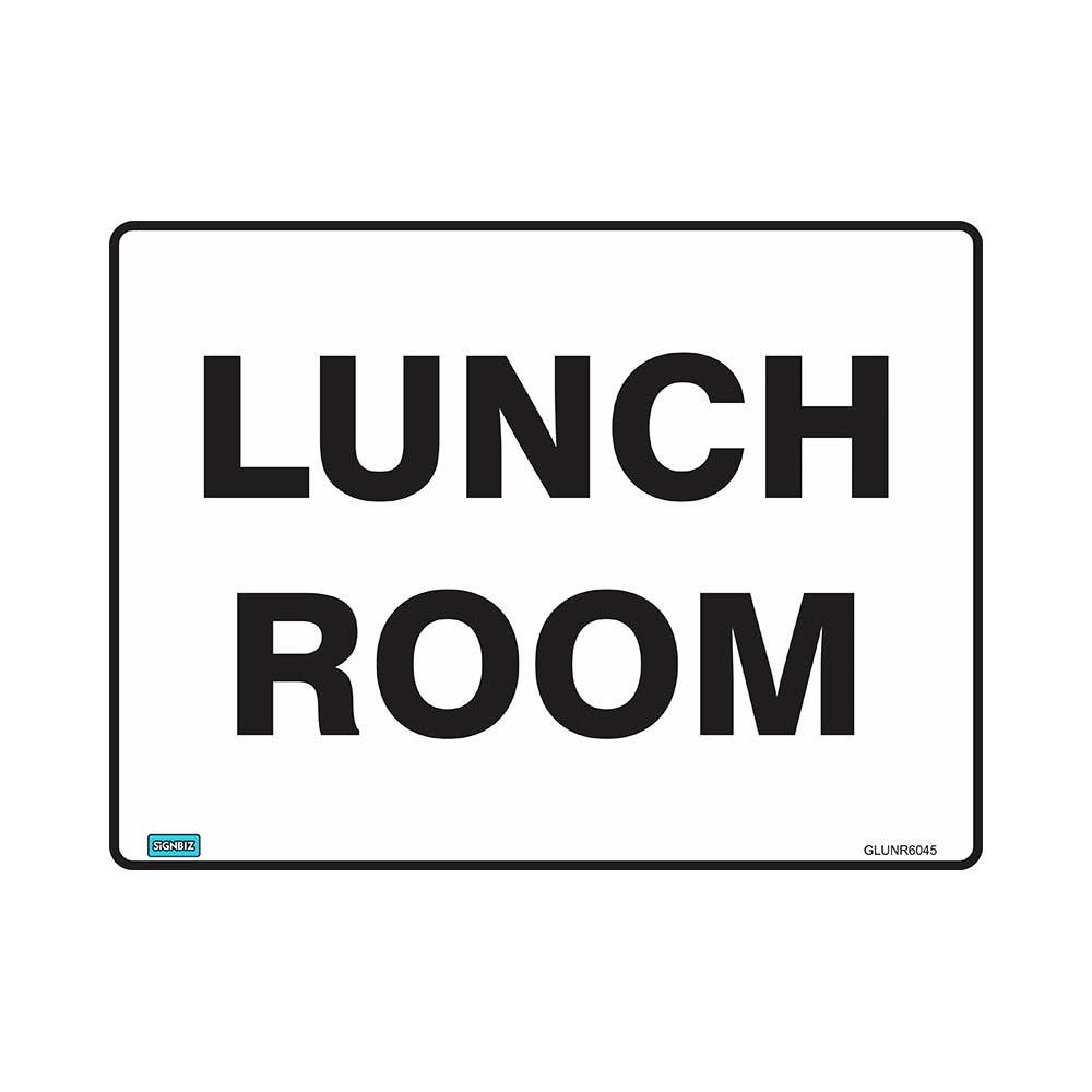 Sign LUNCH ROOM 450 X 300mm Metal_247375_GLUNR4530M