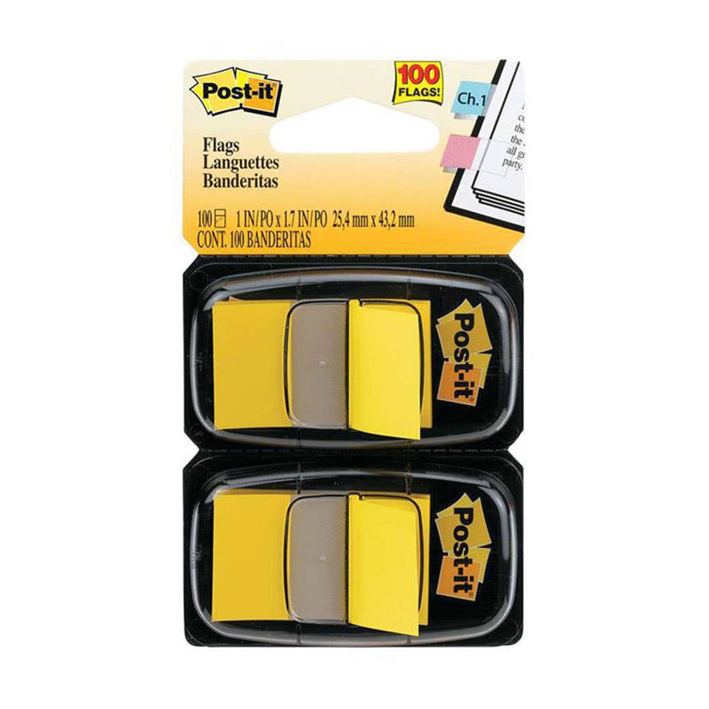 Label Tab/Flag Yellow 25 X 44mm Post-it Pk 2 247577 POST6050T