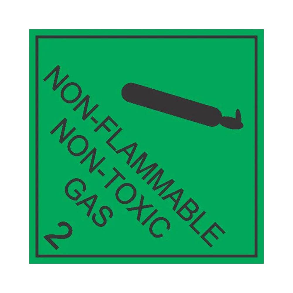 Sign NON-FLAMMABLE NON-TOXIC GAS 2 Diamond Black/Green 250 X 250mm Metal_249285_DGNGB2525M