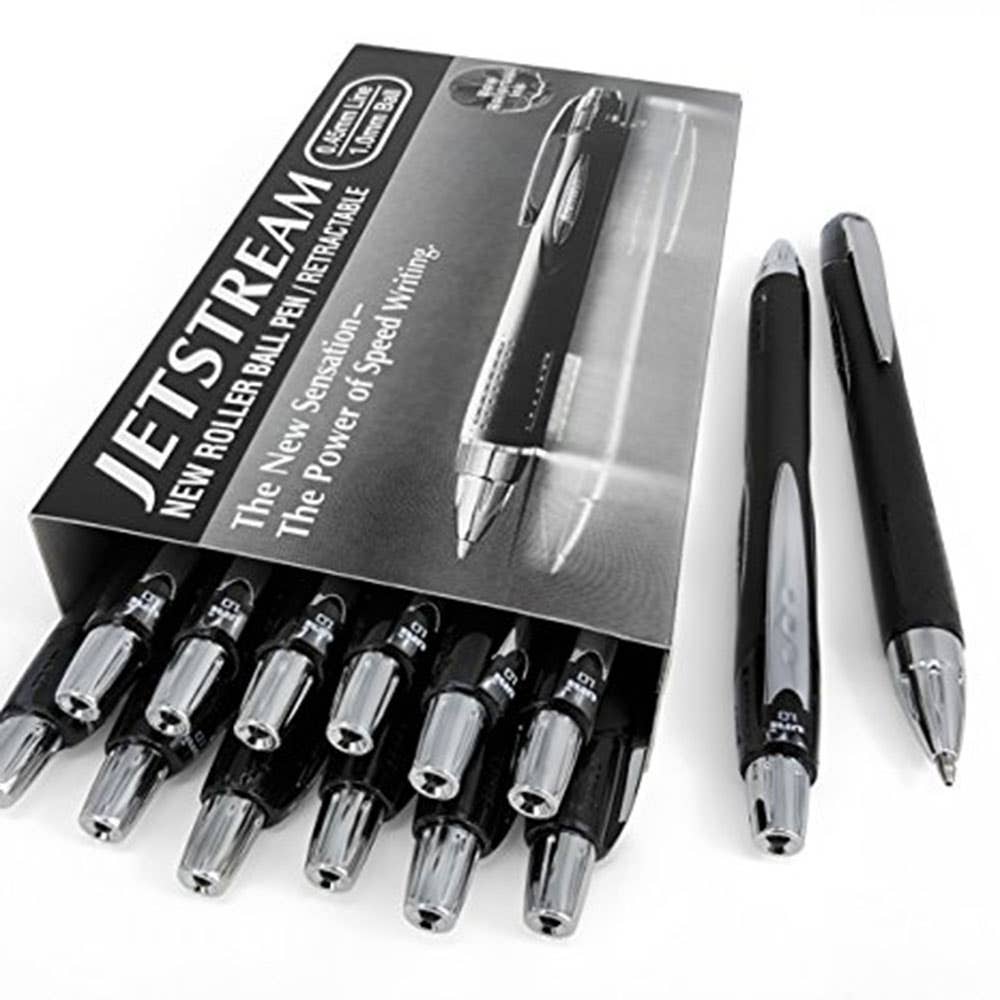 Pen Jetstream Retractable Rollerball Pen Black 1.0mm 12pk_253493_BALL3005