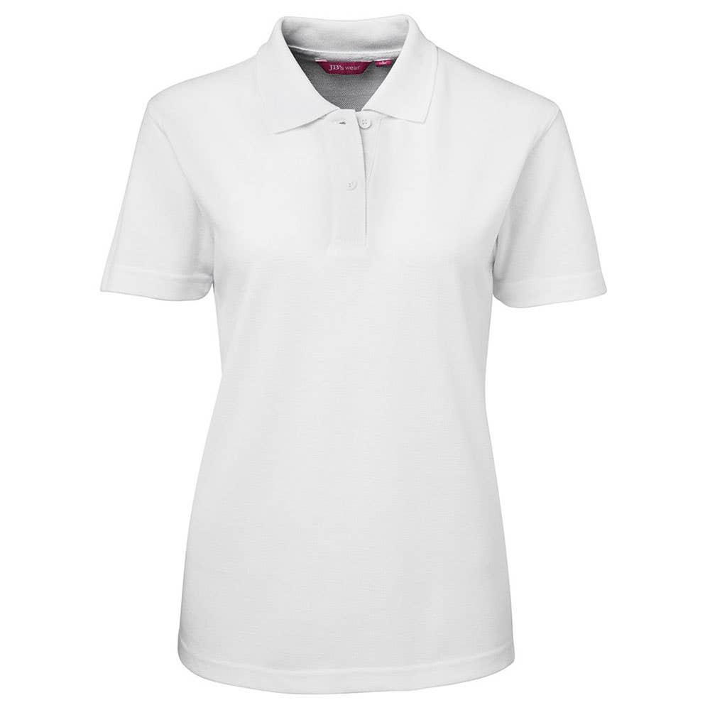 Polo Shirt S/S Womens Poly Cotton 210gsm Signature White 10 BAE Logo 50105085 BAE 2LPS-WHT-10